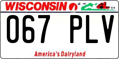 WI license plate 067PLV