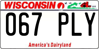 WI license plate 067PLY