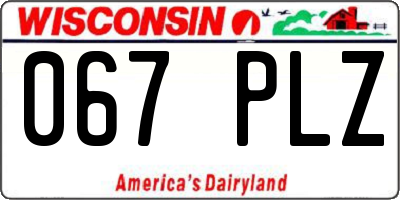 WI license plate 067PLZ