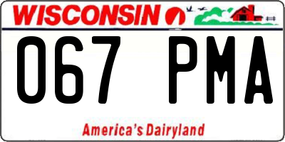 WI license plate 067PMA