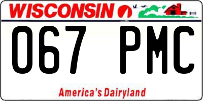 WI license plate 067PMC
