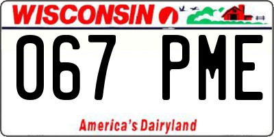 WI license plate 067PME