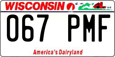 WI license plate 067PMF