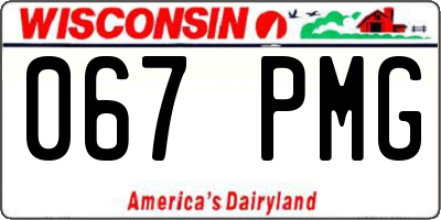 WI license plate 067PMG