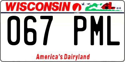 WI license plate 067PML