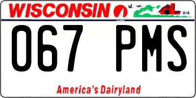 WI license plate 067PMS