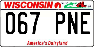 WI license plate 067PNE