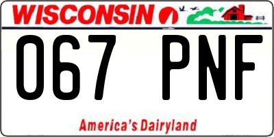 WI license plate 067PNF