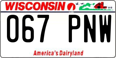 WI license plate 067PNW