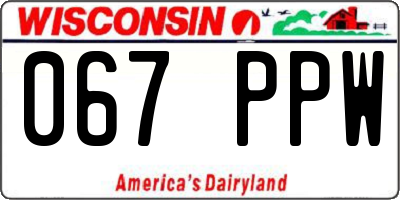 WI license plate 067PPW