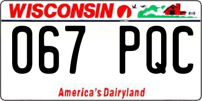 WI license plate 067PQC
