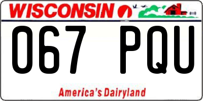 WI license plate 067PQU
