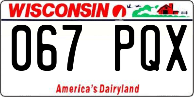 WI license plate 067PQX