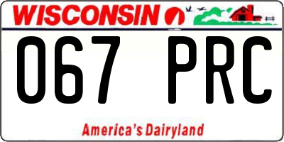 WI license plate 067PRC