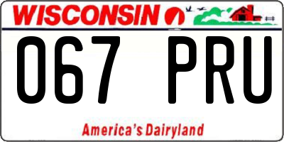WI license plate 067PRU