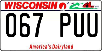 WI license plate 067PUU
