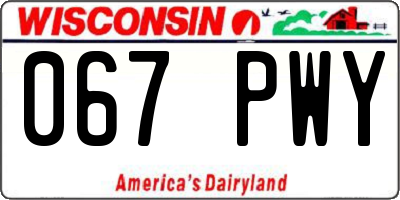 WI license plate 067PWY
