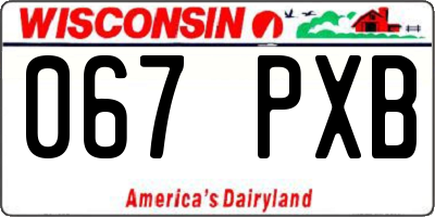 WI license plate 067PXB