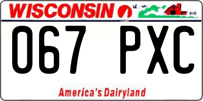 WI license plate 067PXC