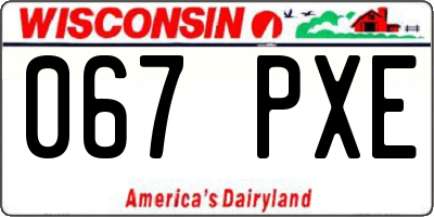 WI license plate 067PXE