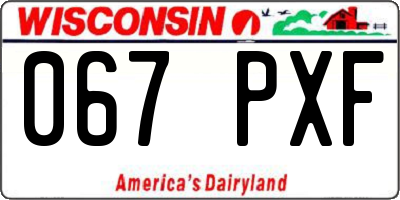 WI license plate 067PXF