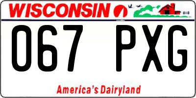 WI license plate 067PXG