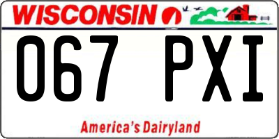 WI license plate 067PXI