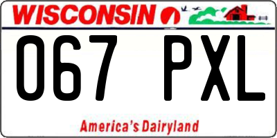 WI license plate 067PXL