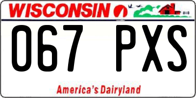 WI license plate 067PXS