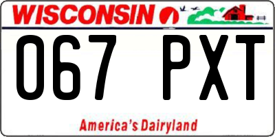 WI license plate 067PXT