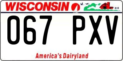 WI license plate 067PXV