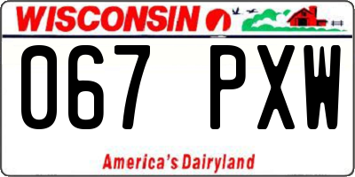 WI license plate 067PXW