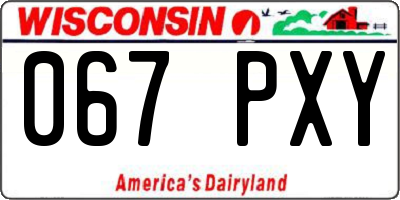 WI license plate 067PXY
