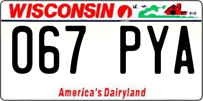 WI license plate 067PYA