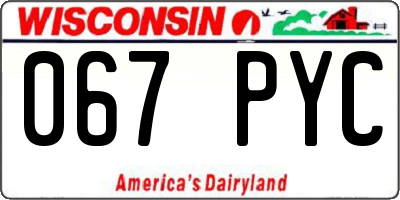 WI license plate 067PYC