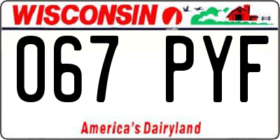 WI license plate 067PYF