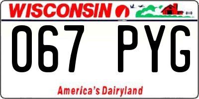 WI license plate 067PYG