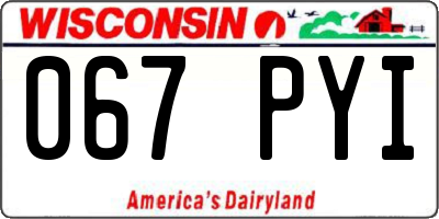 WI license plate 067PYI