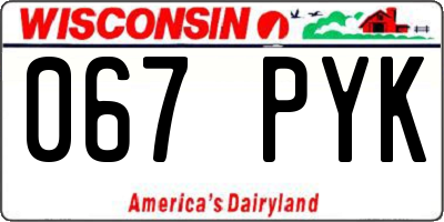 WI license plate 067PYK