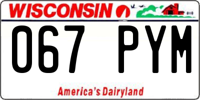 WI license plate 067PYM