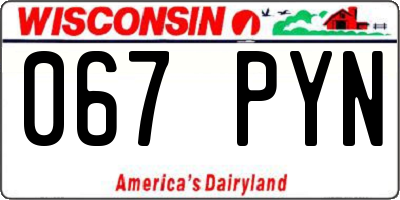 WI license plate 067PYN