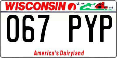 WI license plate 067PYP