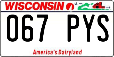 WI license plate 067PYS
