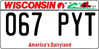 WI license plate 067PYT