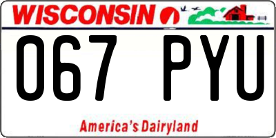 WI license plate 067PYU