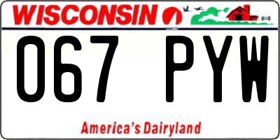 WI license plate 067PYW