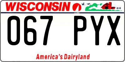 WI license plate 067PYX