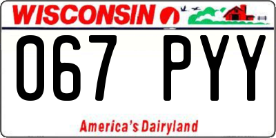 WI license plate 067PYY