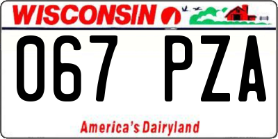 WI license plate 067PZA