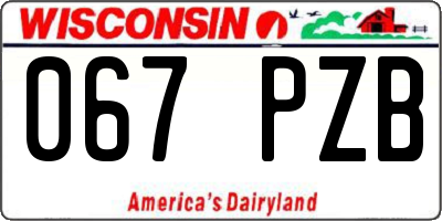 WI license plate 067PZB